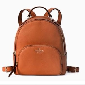 kate Spade Small Leather Backpack in Cognac